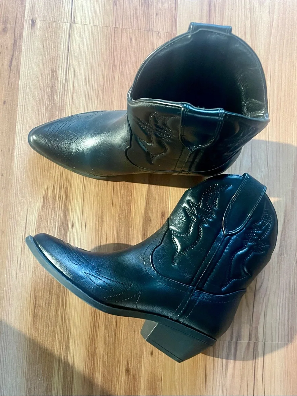 Women's Black Ankle Booties- Cowboy Style